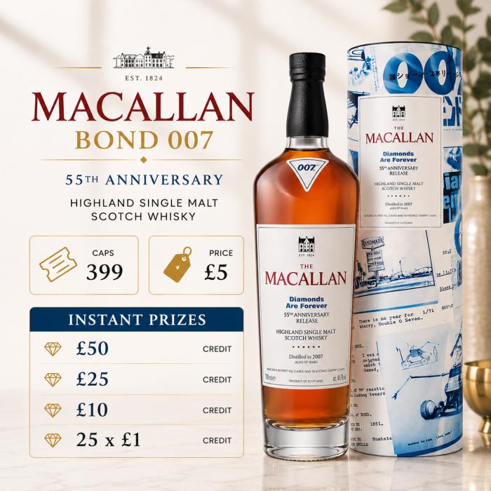 MACALLAN BOND 007- DIAMONDS ARE FOREVER 55TH ANNIVERSARY RELEASE — 18 YEAR OLD
