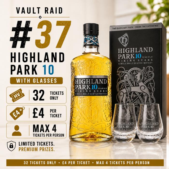 HIGHLAND PARK 10 YO WITH GLASS - VAULT RAID #37