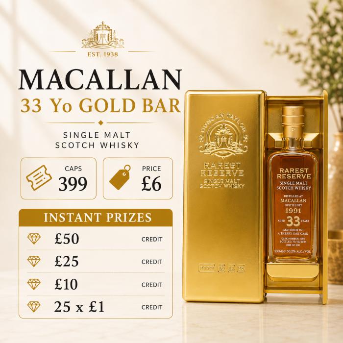 DUNCAN TAYLOR MACALLAN 33 YEAR OLD "GOLD BAR"