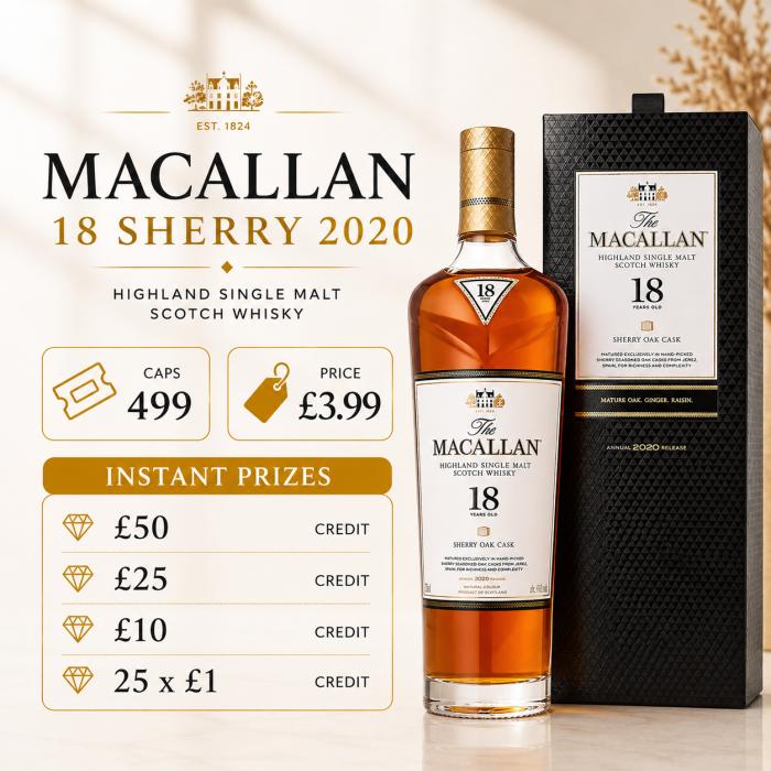 MACALLAN 18 YEAR OLD SHERRY OAK (2020 RELEASE)