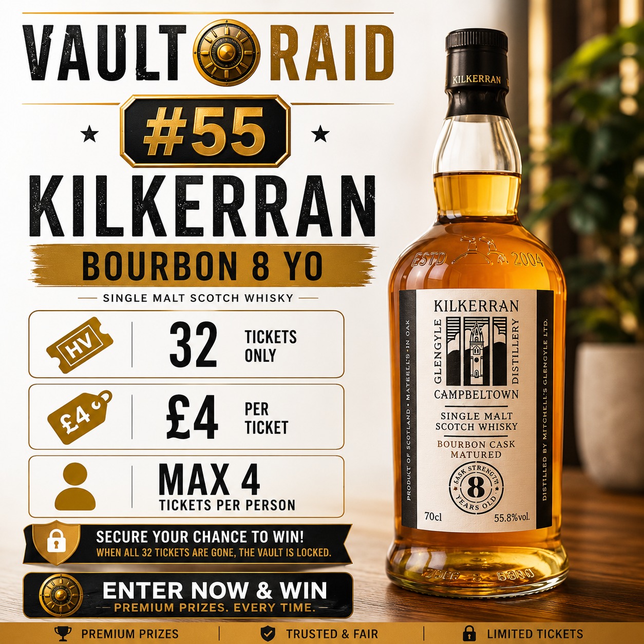 KILKERRAN BOURBON 8 YO – VAULT RAID #55