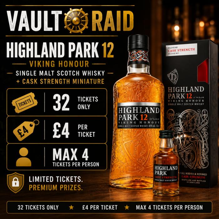 HIGHLAND PARK VIKING HONOUR 12 + Cask Strength Miniature – VAULT RAID