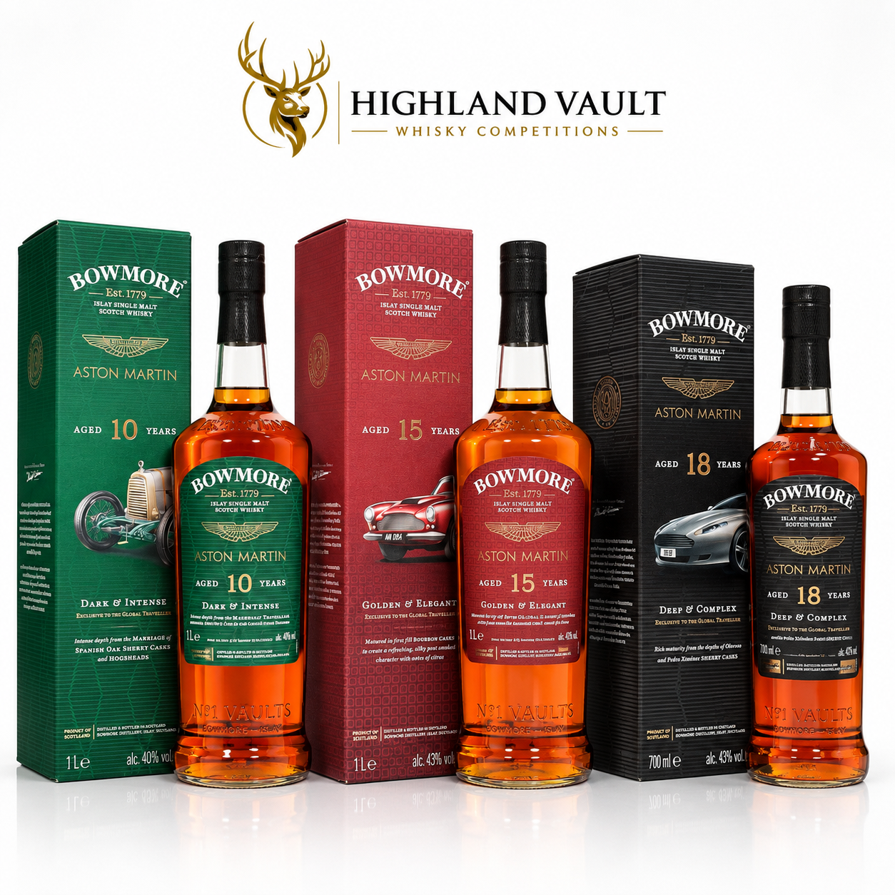 BOWMORE ASTON MARTIN 10/15/18 – TRAVEL EXCLUSIVE SET OF THREE!