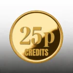 Shiny Gold 25 Pence Credits Coin